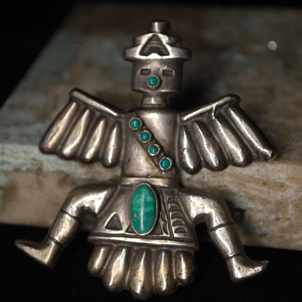 Native American Zuni Knifewing Dancer Pin